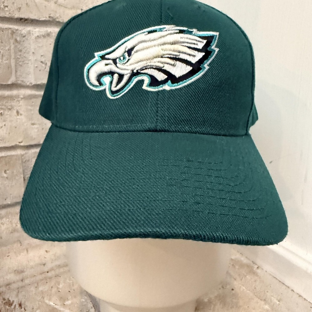 Philadelphia Eagles Hat Cap Strap Back Mens One Size Green NFL Football Script